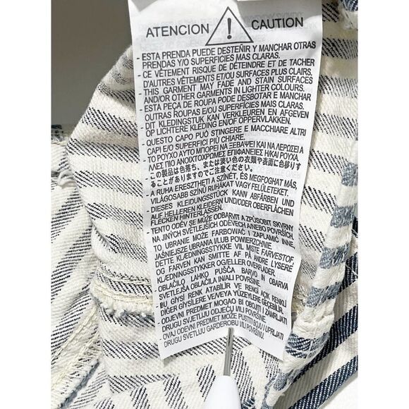 Zara Striped Denim Crop Bodice Tank Top Sleeveless‎ Blue White Small - Picture 9 of 12